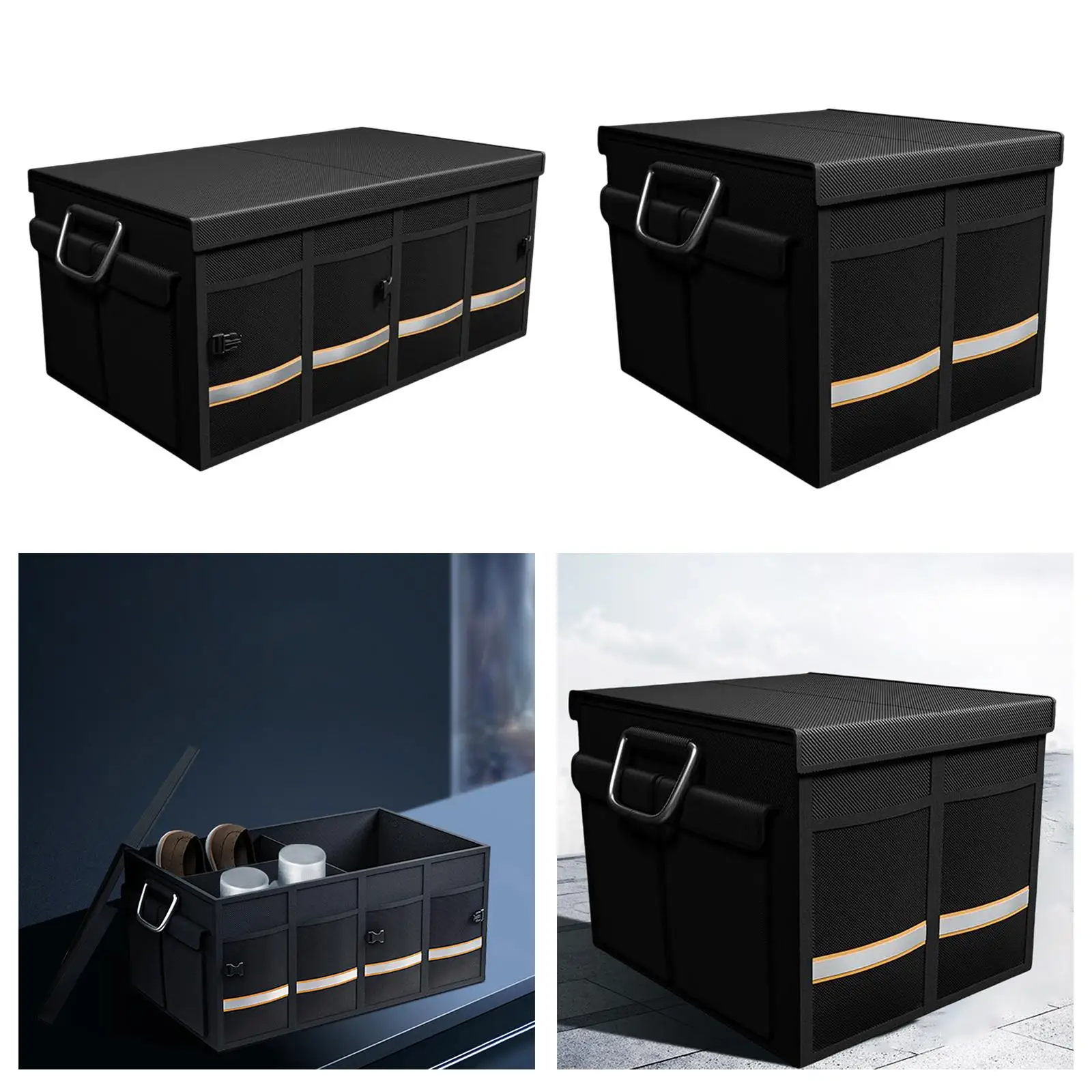 Car Trunk Storage Box Organizer Large Capacity Fit for Non Slip Bottom