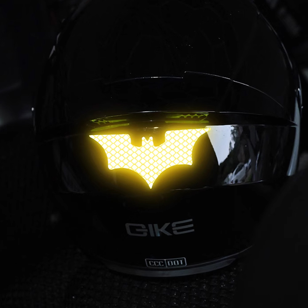 3Pcs Auto Reflektierende Aufkleber Reflektierende Band Warnung Aufkleber Nacht Sicher Fledermaus Stil Dekoration Motorrad Helm Aufkleber – Detail 4