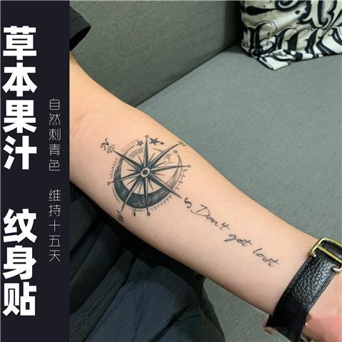Neue Kräuter temporäre Tattoos für Frauen Mann Arm Kompass gefälschte Tätowierung wasserdichte Mond Brief Kunst Tattoo Festival dauerhafte Aufkleber – Detail 4