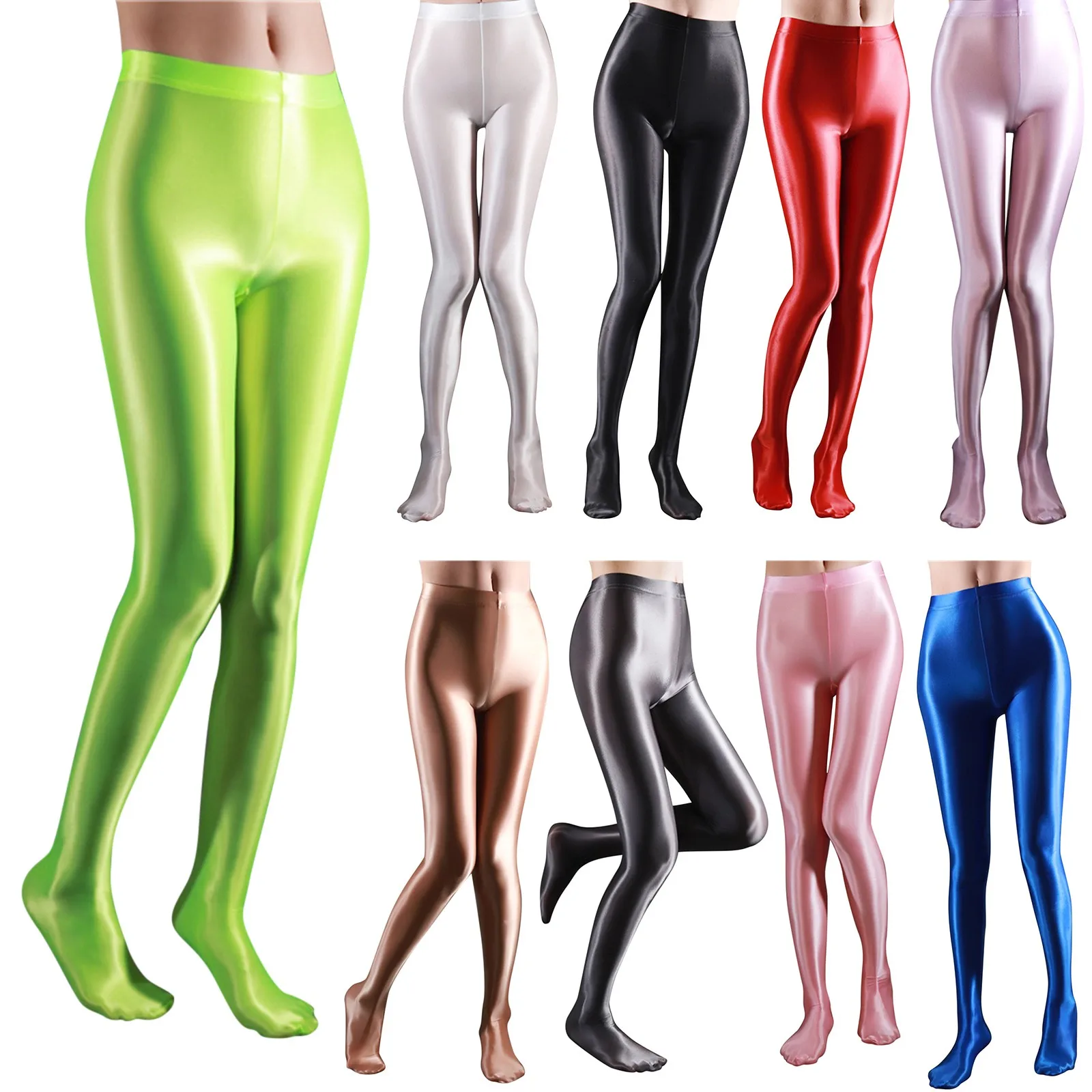 Best Deal for Ultra Thin Transparent Shiny Crotch Dance Yoga Pants Large