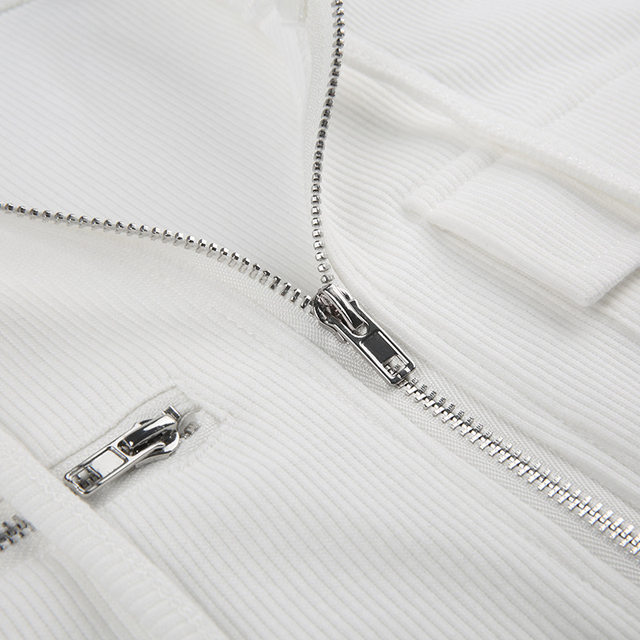 White Zip Sweatshirt Womens | White Zip Hoodie Womens | White