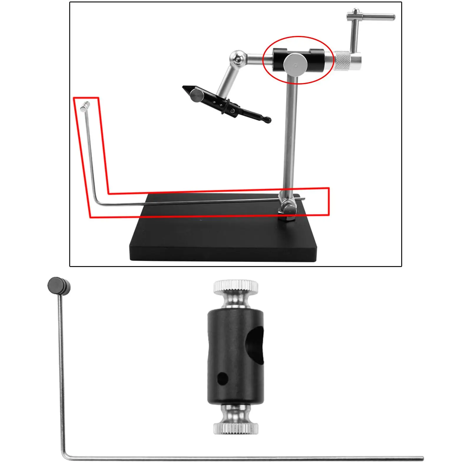 Fly Tying Vise Flies Accessory Fishing Hook Rotary Tying Vise Spare Parts Metal Fishing Flies Tying Tools Fishing Line Holder