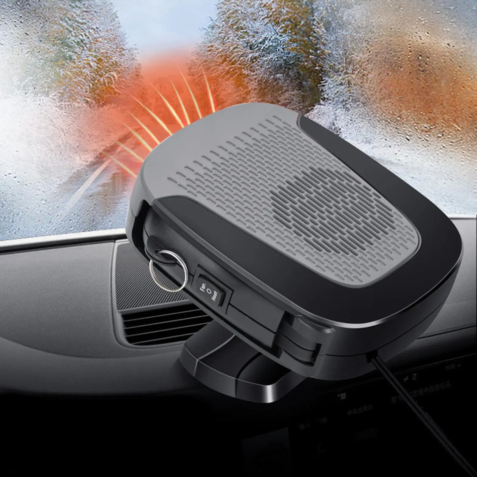 Automotive Car Heater 12 Volt Defogger Defroster 360 Degree Rotary Base Efficient 360 Degree Rotating Energy Saving Portable