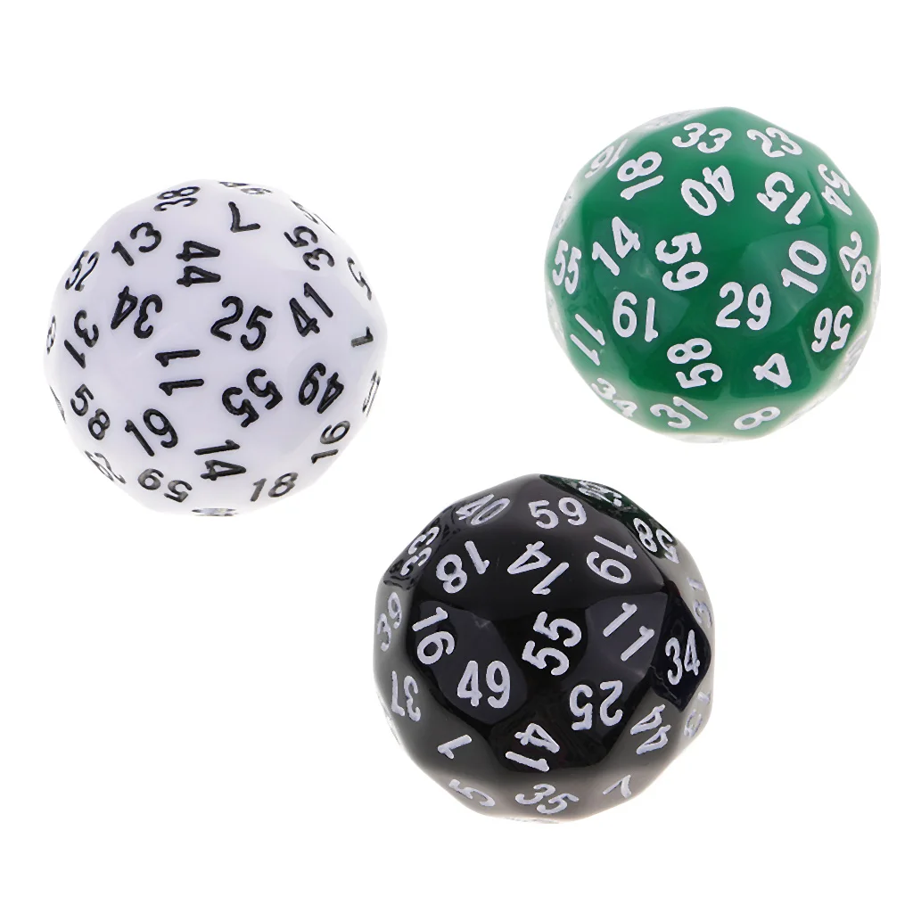 6pcs Colorful Polyhedral Dices D60 -60 for    RPG  Casino Replacement