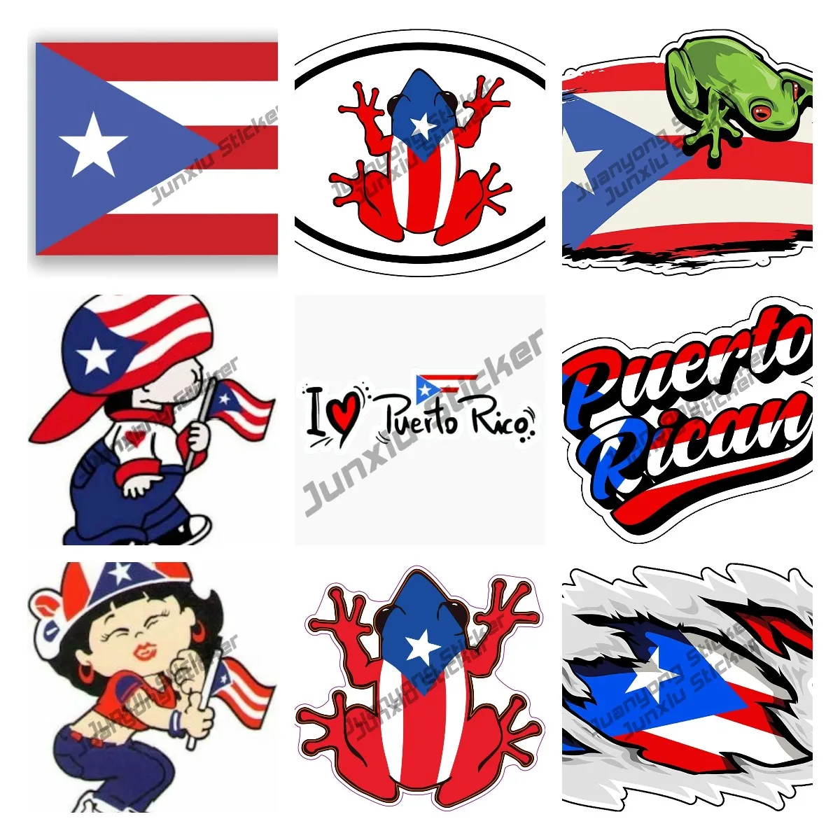 car stickers Puerto Rico Flag Decal Sticker Creative Premium Quality Vinyl I Love Puerto Rico Slogan Lnterest Car Window Decal KK13cm modified decals