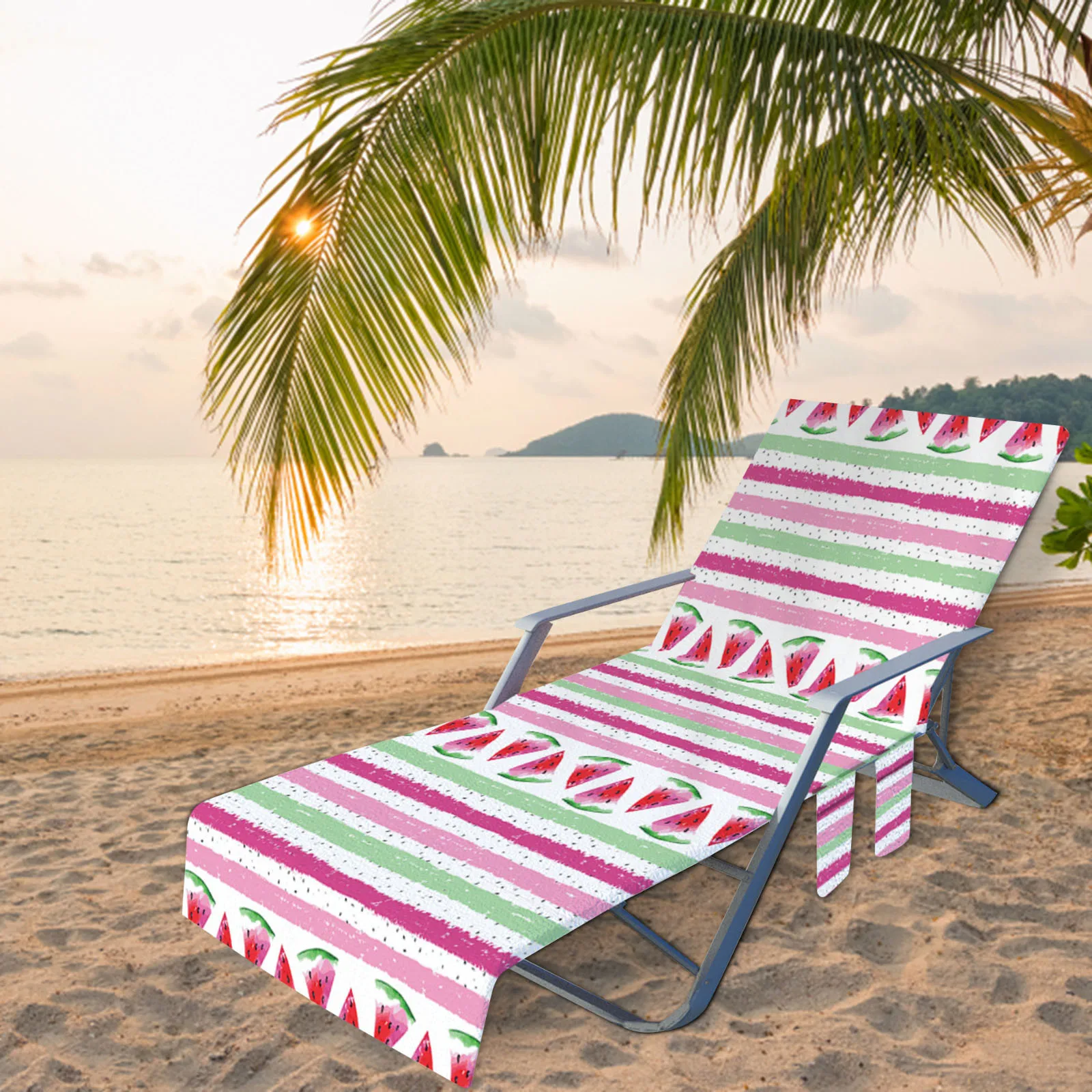 klinkamz Microfiber Sunbath Lounger Chair Cover Beach Towel Quick Drying with Pockets for Holidays Sunbathing 
