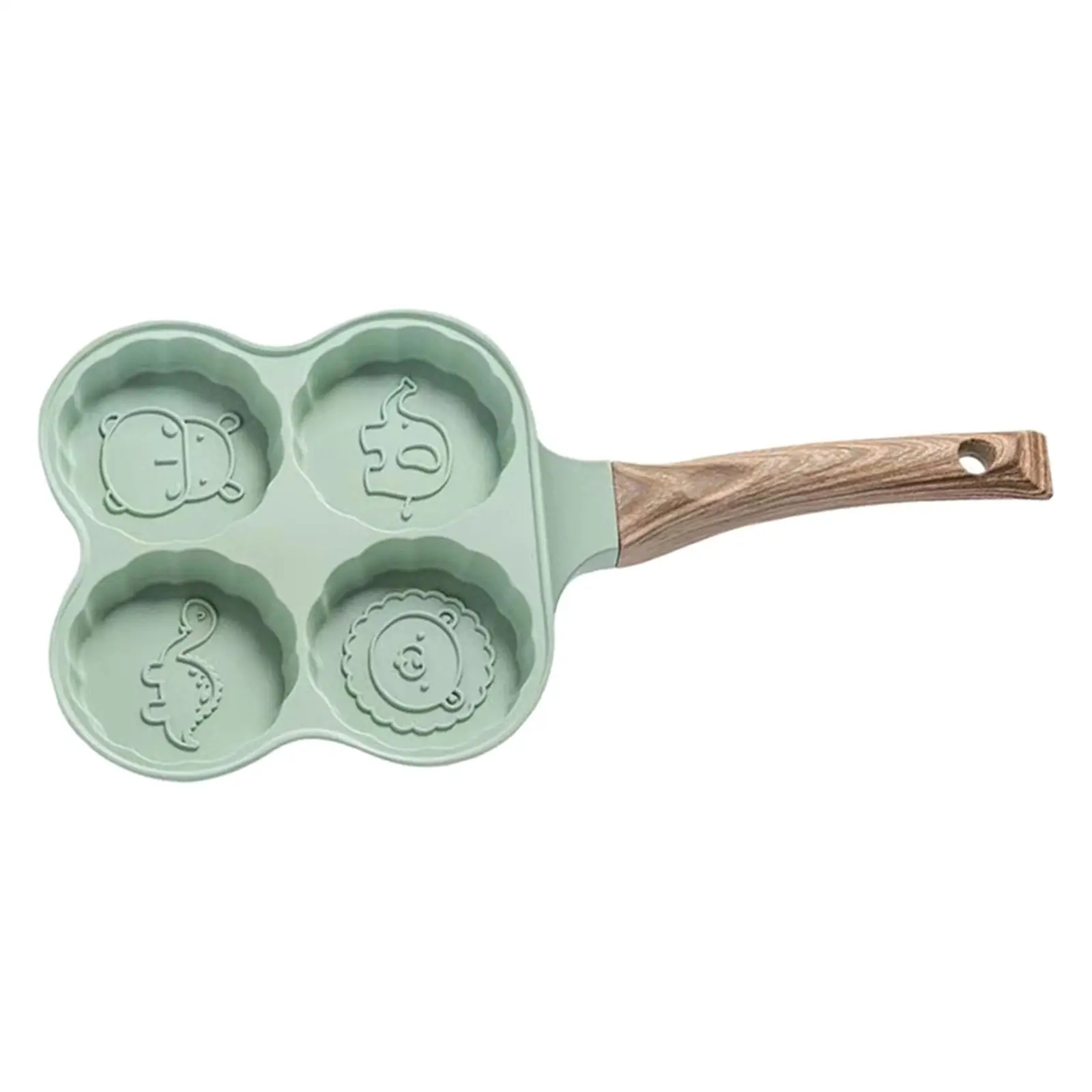 Mini Frying Egg Pans Wooden Handle Cookware Pancake Maker Egg Ham Pans Small Frying Pan for Cooking Induction Cooker Household