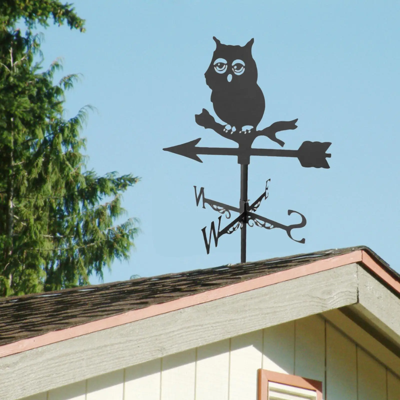 Roof Weather Vane with Animal Silhouette Figurine Weathervane