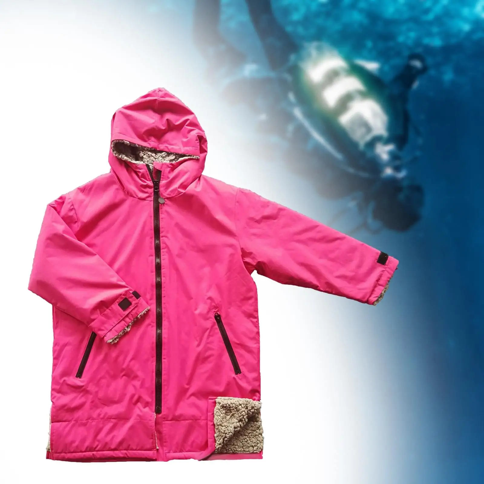 Parka Jacket Poncho Coat with Hooded Kids Changing Robe for Swimming Pool