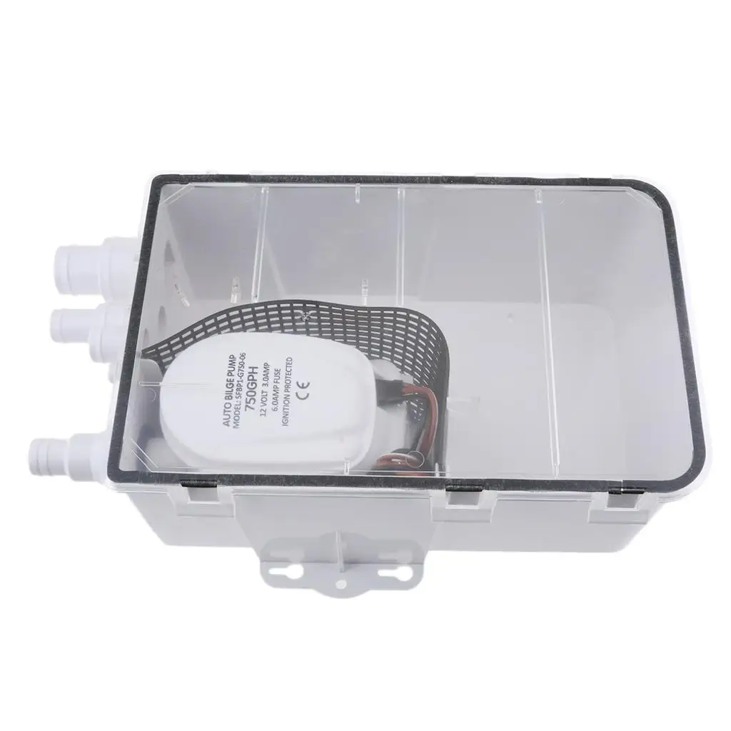 Waste Sump Drain Pump System 600GPH 12V Boat RV Bilge Drain Box