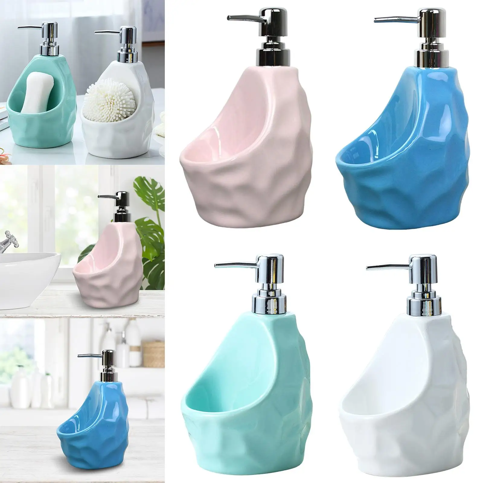 Soap Dispenser Lotion Dispensers Empty Modern Ceramic Container Holder for Body Wash Dish Soap Soap Sink Countertop Restroom