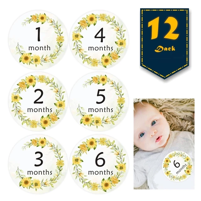 Monthly Baby Stickers 12 Month Milestone Sticker for Newborn Babies Gi –  Months In Motion