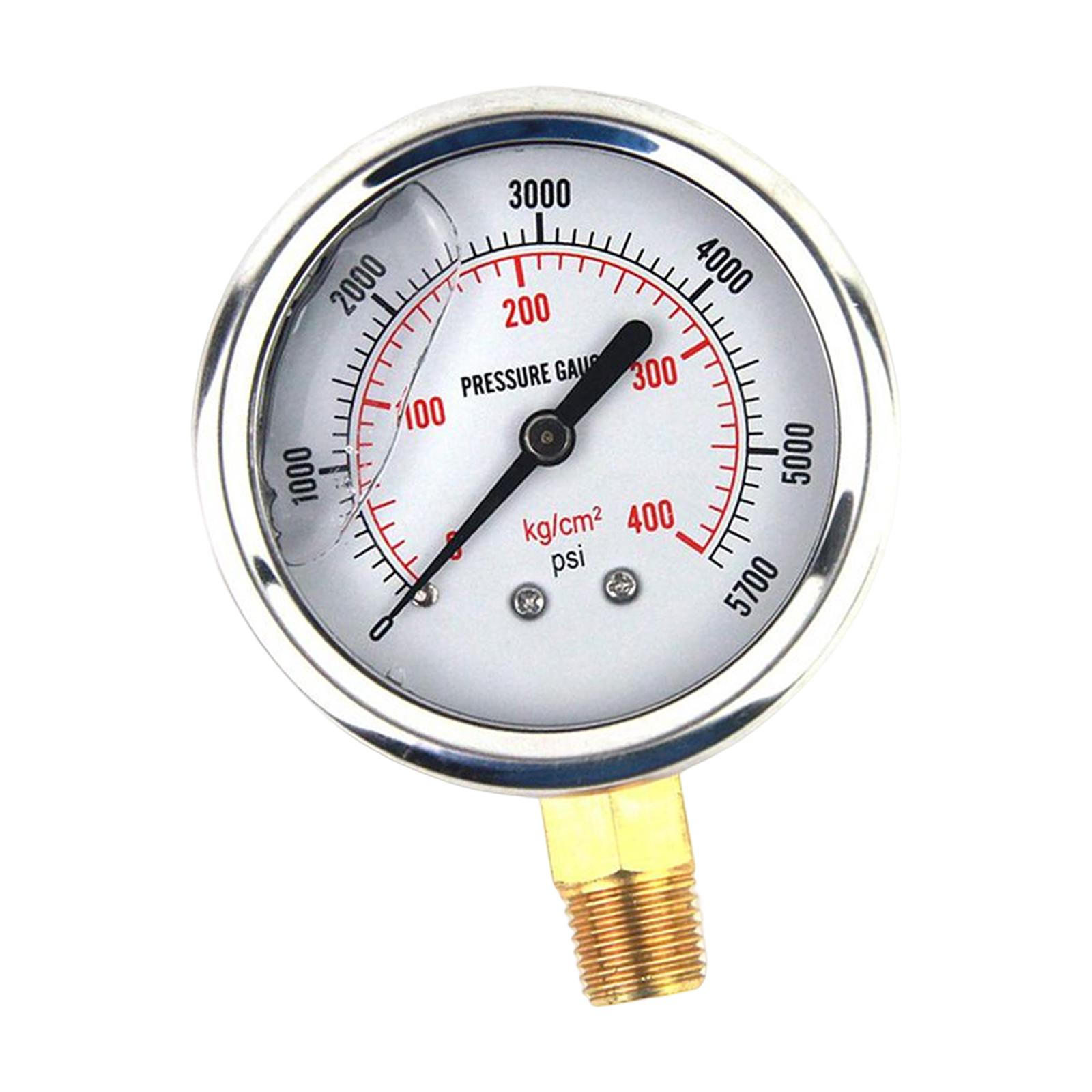 Hydraulic Pressure Gauge Fuel Pressure 2.2in Dial Size with Brass Wetted Parts Vehicle