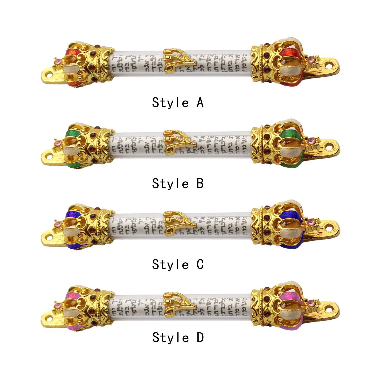 Mezuzah Case Alloy Decor Wall Church Hannukah Gifts Decor Retro Utensils House Door Metal Mezuza Plaque Mezuzah for Door 1Pcs