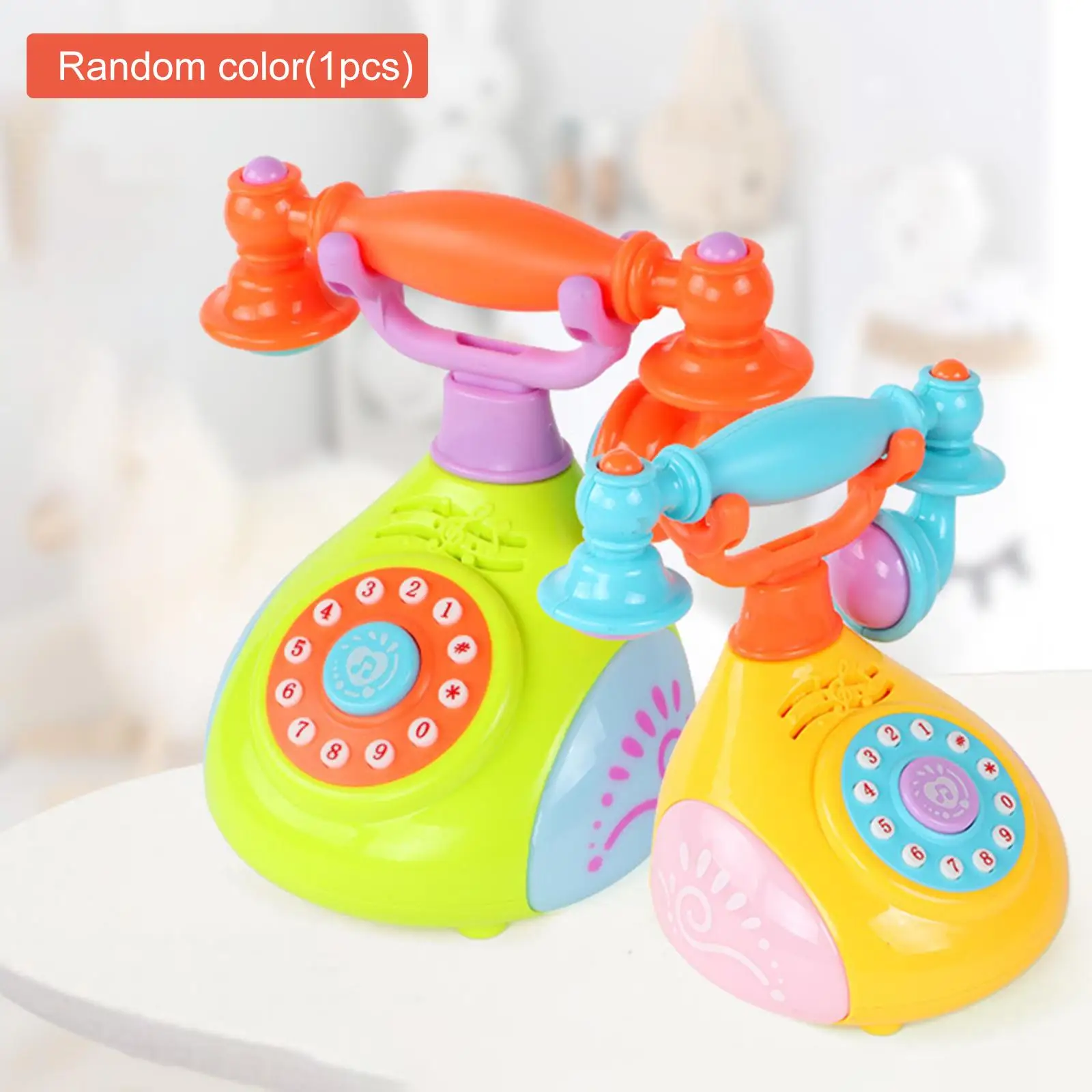 Electric Telephone Landline Toy with Music and Light for Toddlers Xmas Gift