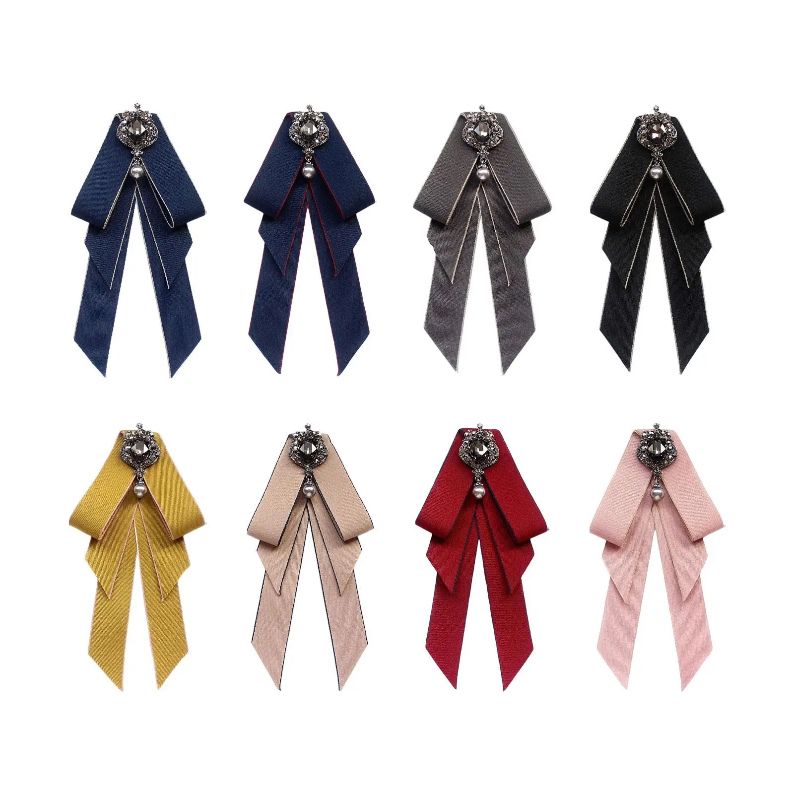 Women`s Bow Tie Rhinestone Fashion Women Elegant Ribbon Bowknot Necktie Bowties for Work Suit Wedding Gift Graduation