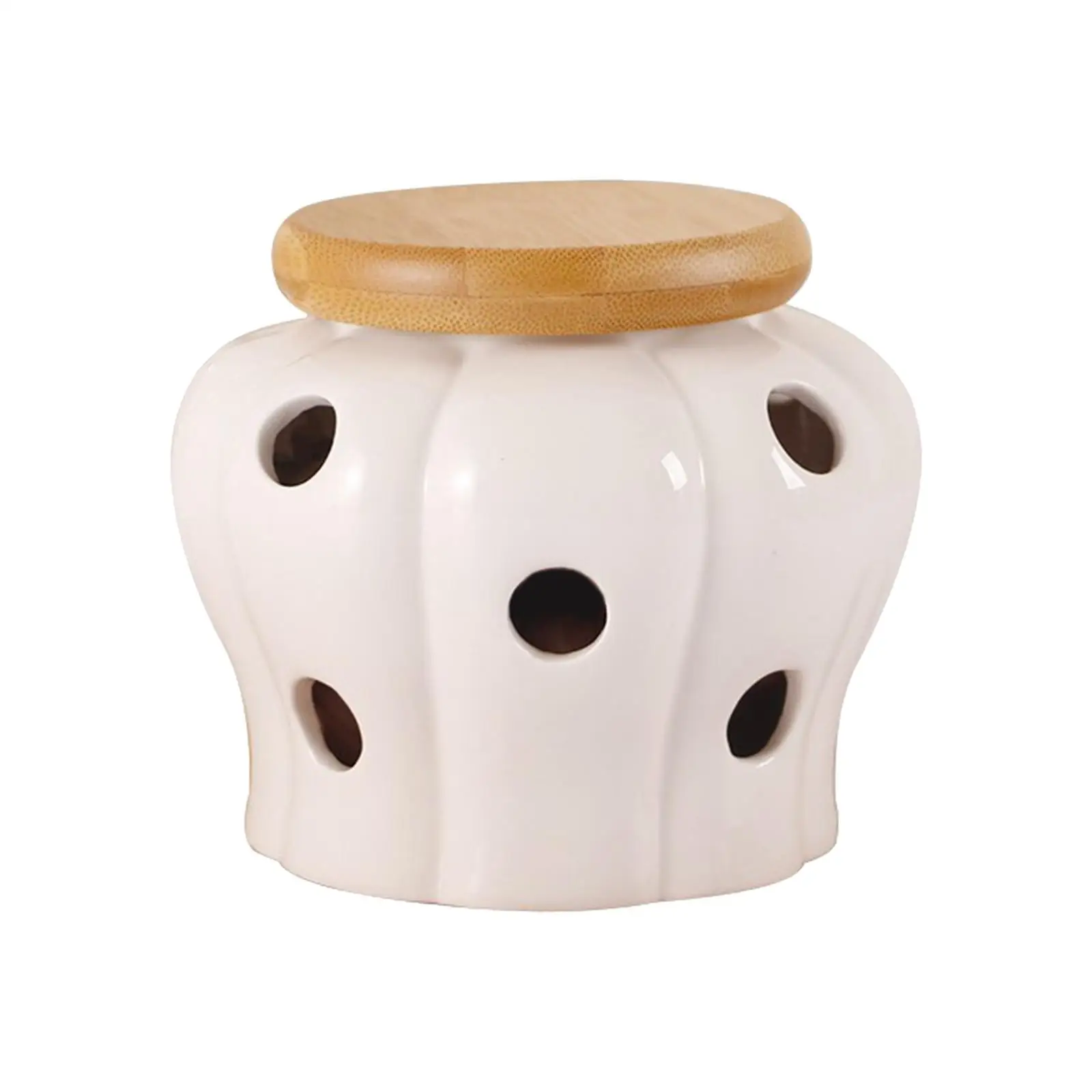 Modern Garlic Keeper Hollow Out Garlic Ginger Storage Box with Lid Canister