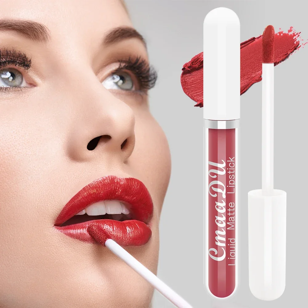 Best of 3Pcs / Set Waterproof Matte Nude Lip Gloss Brown Nude Pigment Dark Red Long Lasting Velvet Liquid Lipstick Women Makeup Lip Glaze Reviews & Tips - Image 4