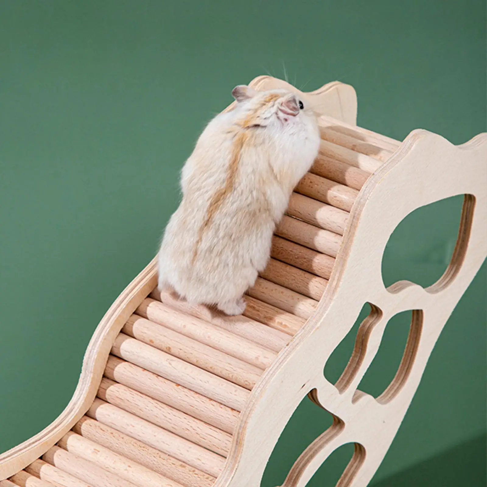 Hamster Hideout Climbing Bridge Hiding Ladder Tunnel Wooden Cage decor Exploring Toys