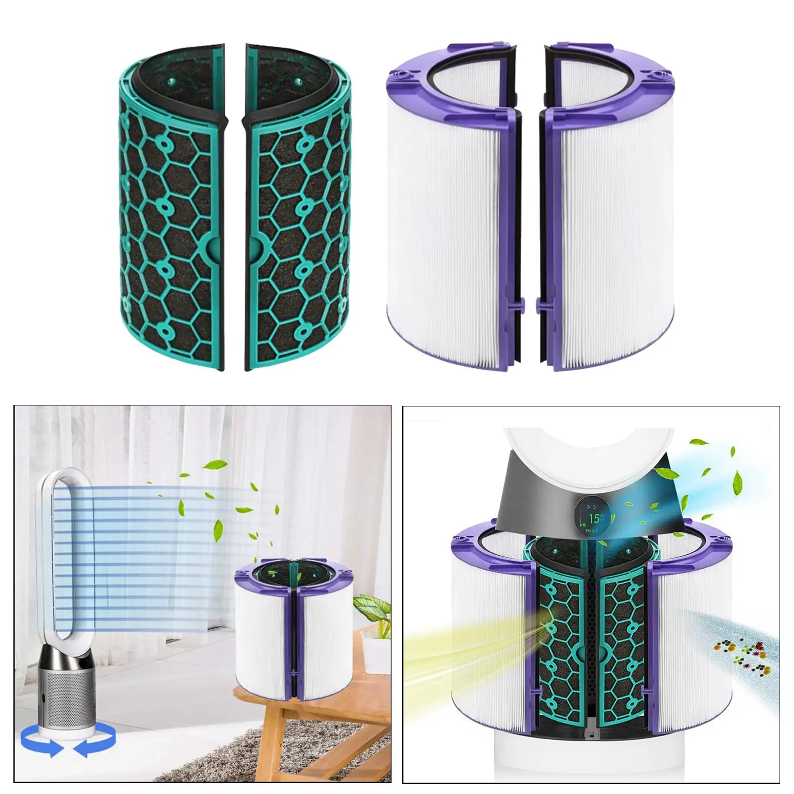 Washable HEPA Filter & Activated Carbon Filter for Dyson TP04 TP05