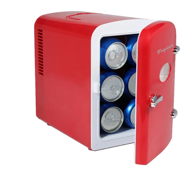 Frigidaire Portable Retro 6-can Mini Cooler, EFMIS129, Red 
