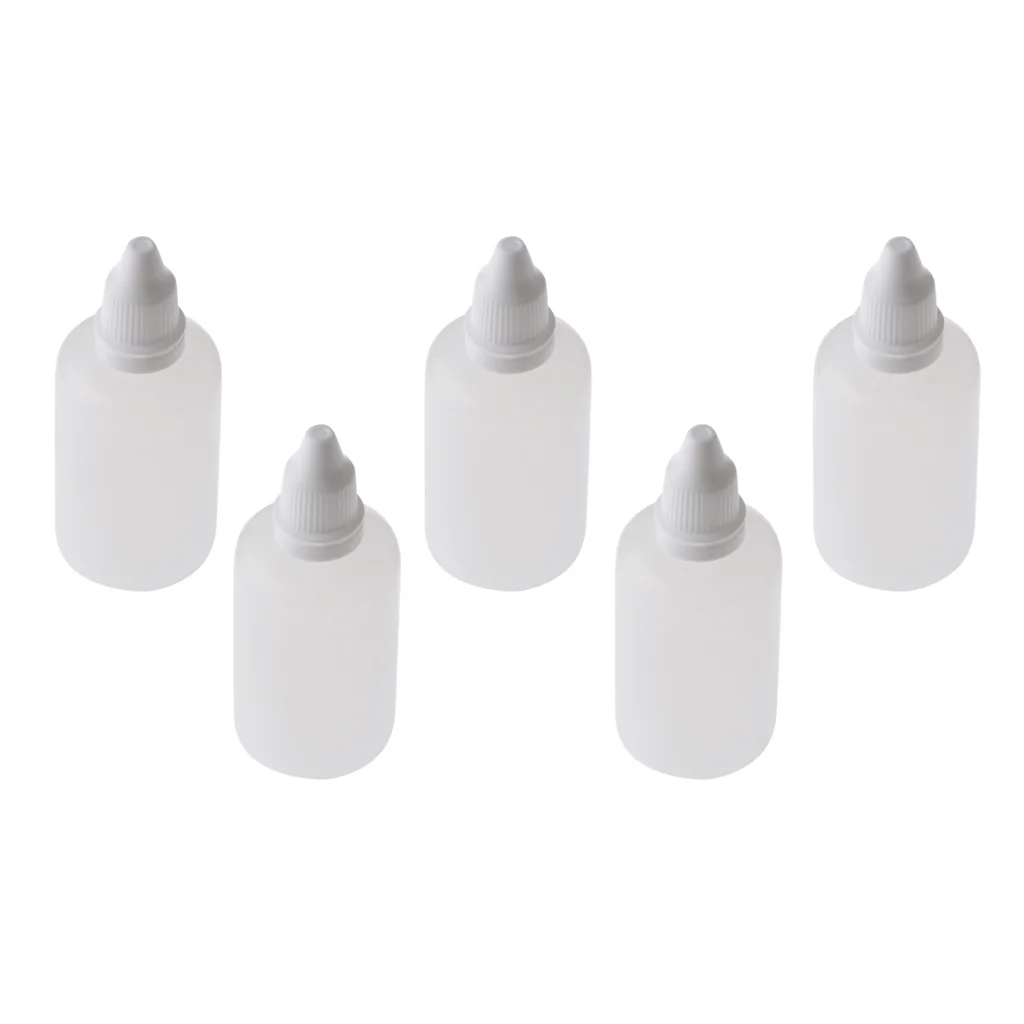 50ml Empty Squeezable Dropper Bottles for Eye Drops Lab of 5
