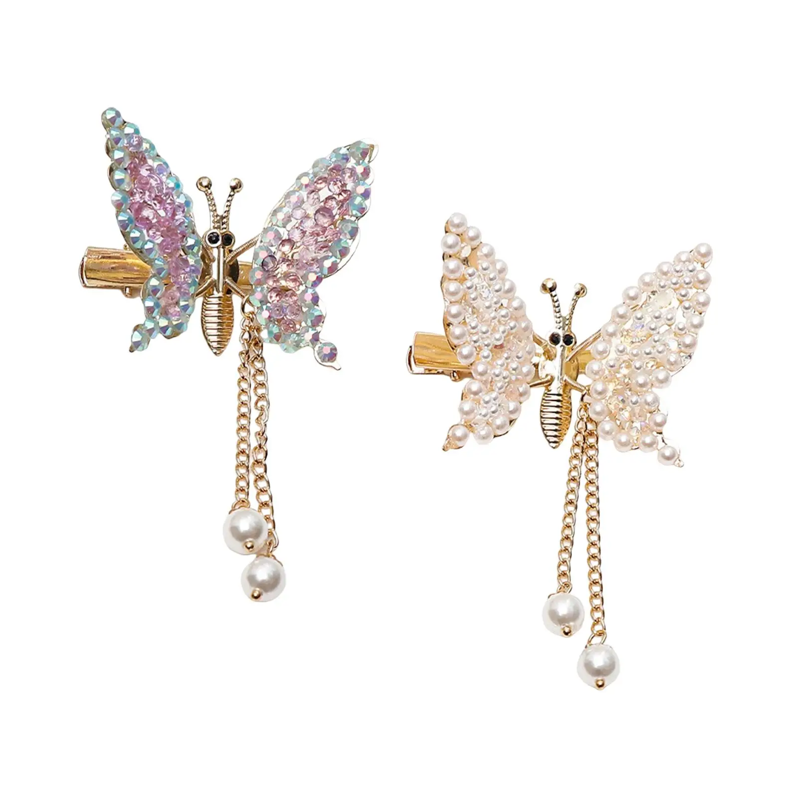 Cute Butterfly Hairpin Rhinestone for Women Girls Headpiece Bangs Clip Hairpin Bride Tassel Barrettes Elegant Hair Pin