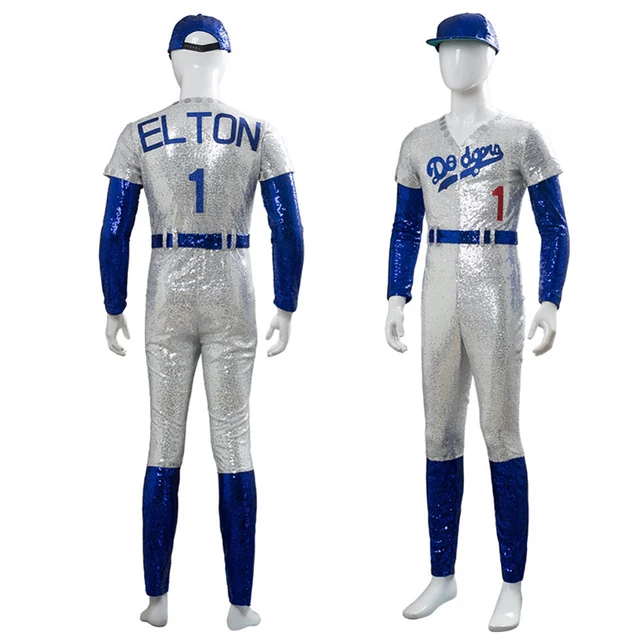 Rocketman 2019 Elton John Dodgers Baseball Jumpsuit Uniform Halloween  Cosplay Costume Men Women Adult-Takerlama