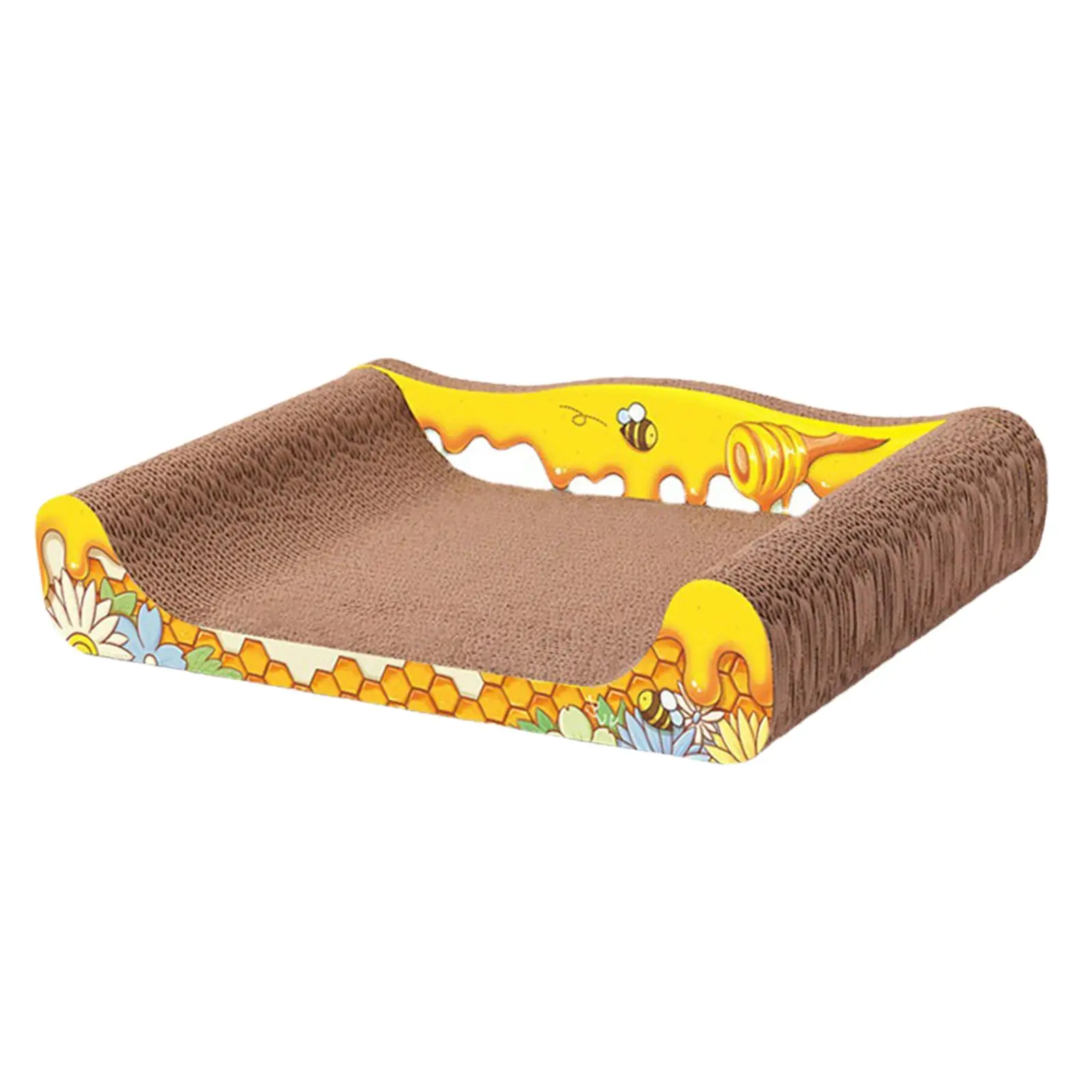 Durable Cat Scratcher Lounge Cat Scratch Pad Cardboard Sofa Corrugated Paper Scratching Board Couch for Indoor Cats Grind Claws