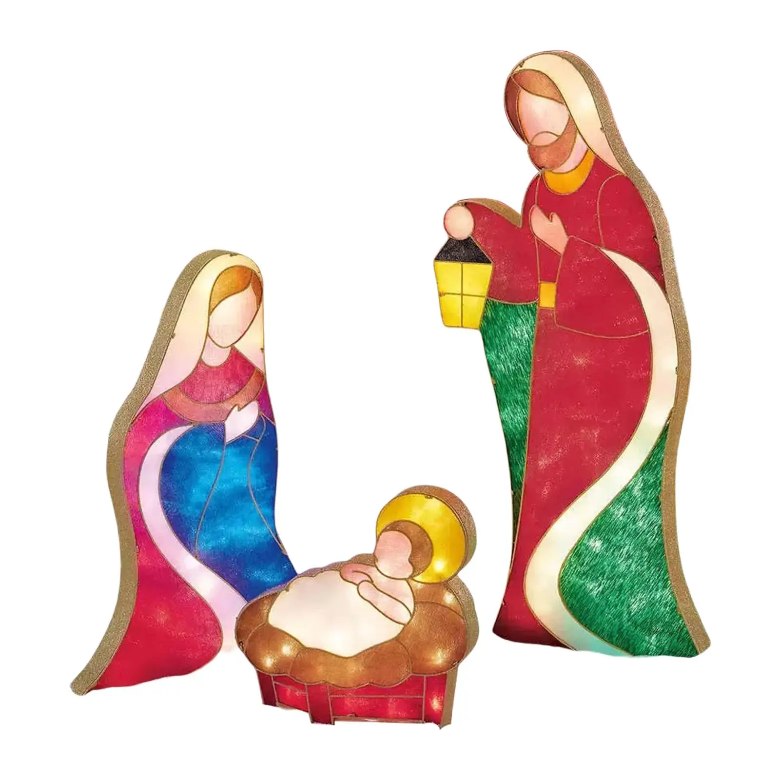Holy Family Statue Stakes Garden Nativity Scene Figurine for Thanksgiving