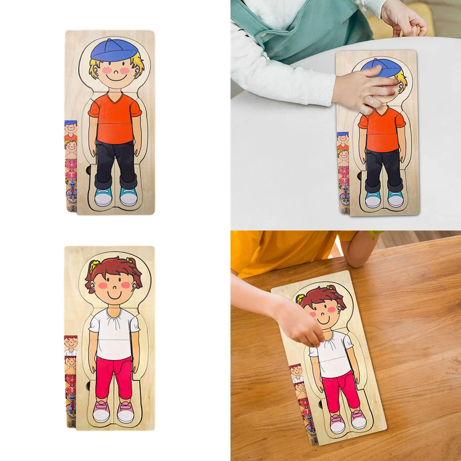 Human Body Puzzle Interchangeable Puzzle Montessori for Toddlers Kids Girls