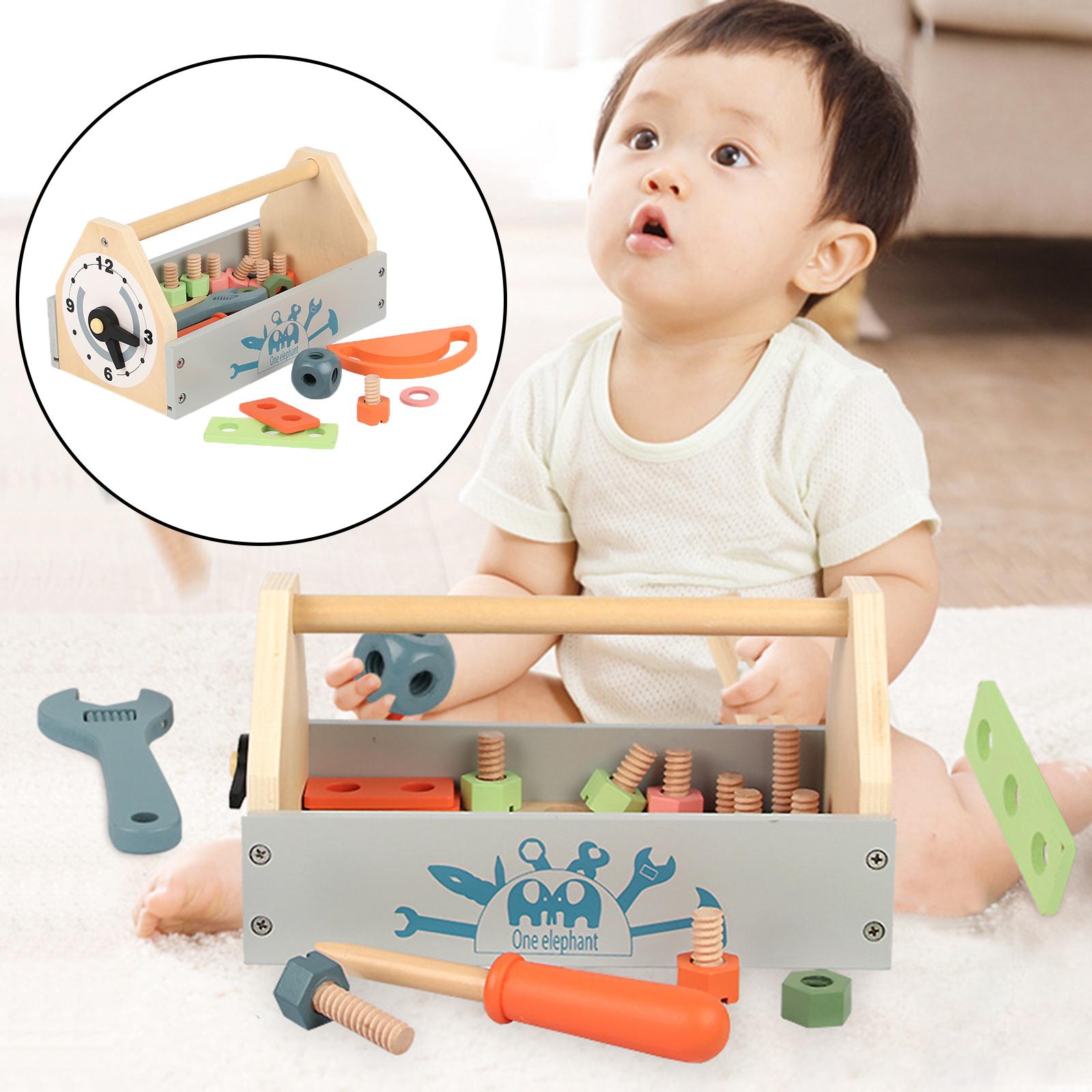 Wooden Screw Block Toy Kids Wooden Manipulative with Screws & Screwdriver-Fun Fine Motor Development Activity for Boys & Girls