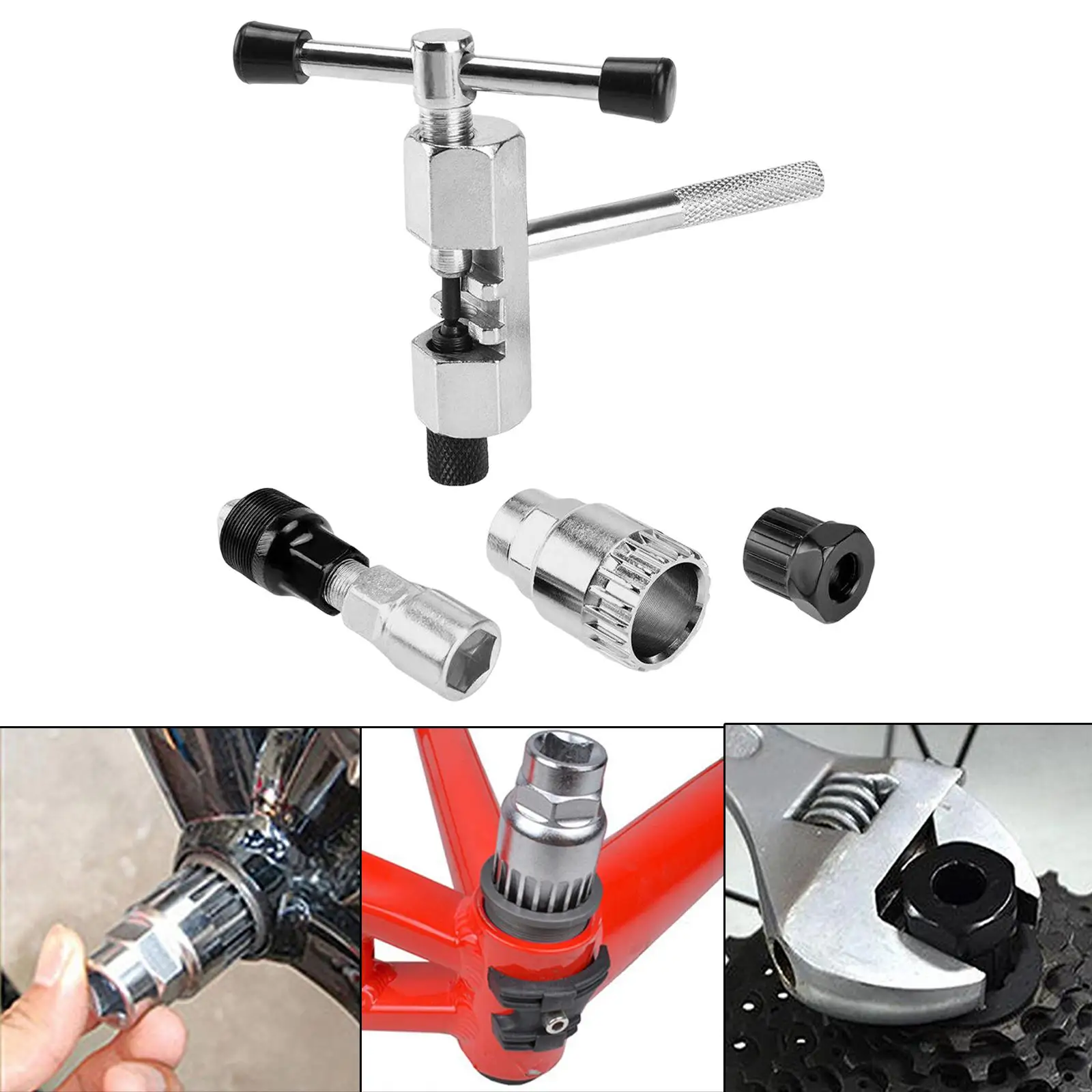 4x Crank Arm Puller Freewheel Kit Chain Bottom Bracket Tool for Bicycle Outdoor MTB Road BMX Bike