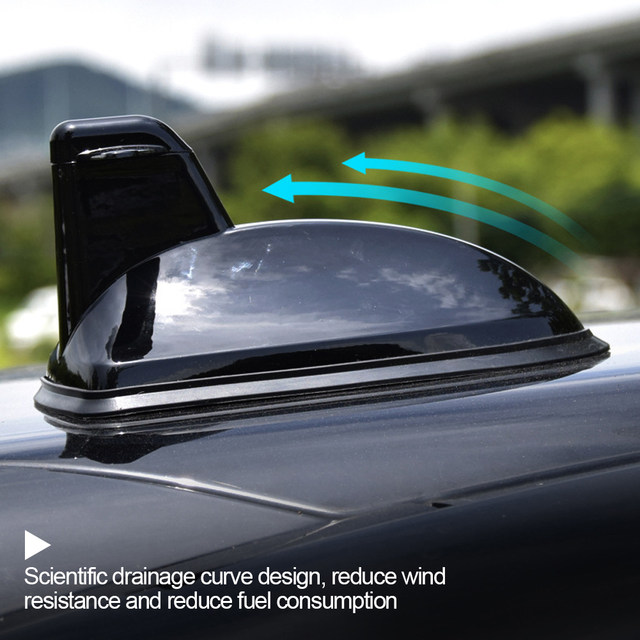 Aileron De Requin Pour Voiture - Décoration Antenne Toit - Améliore Le Signal - Noir