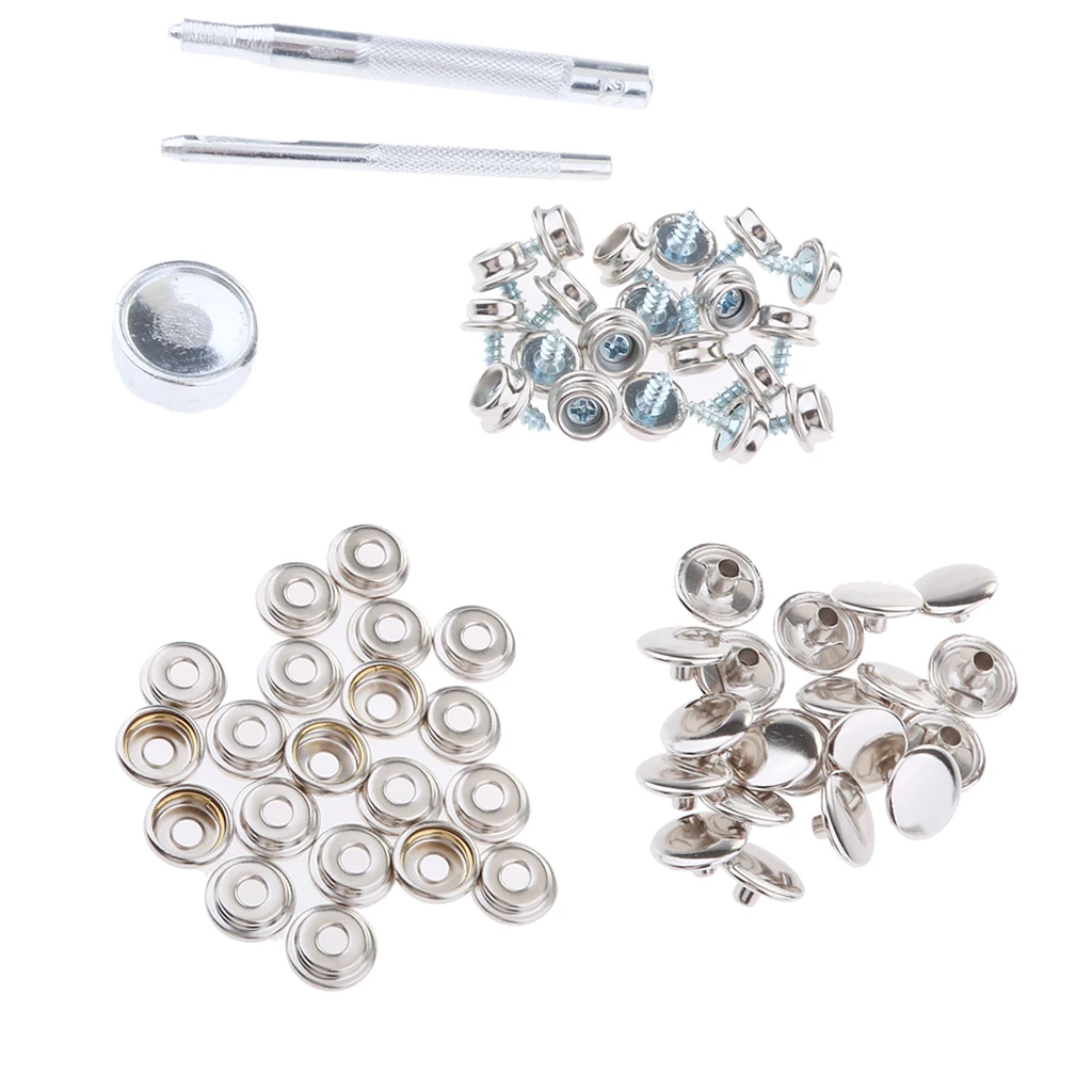 153 Pieces Stainless Steel Boat Marine 12mm Fastener  Button Socket Press  Kit