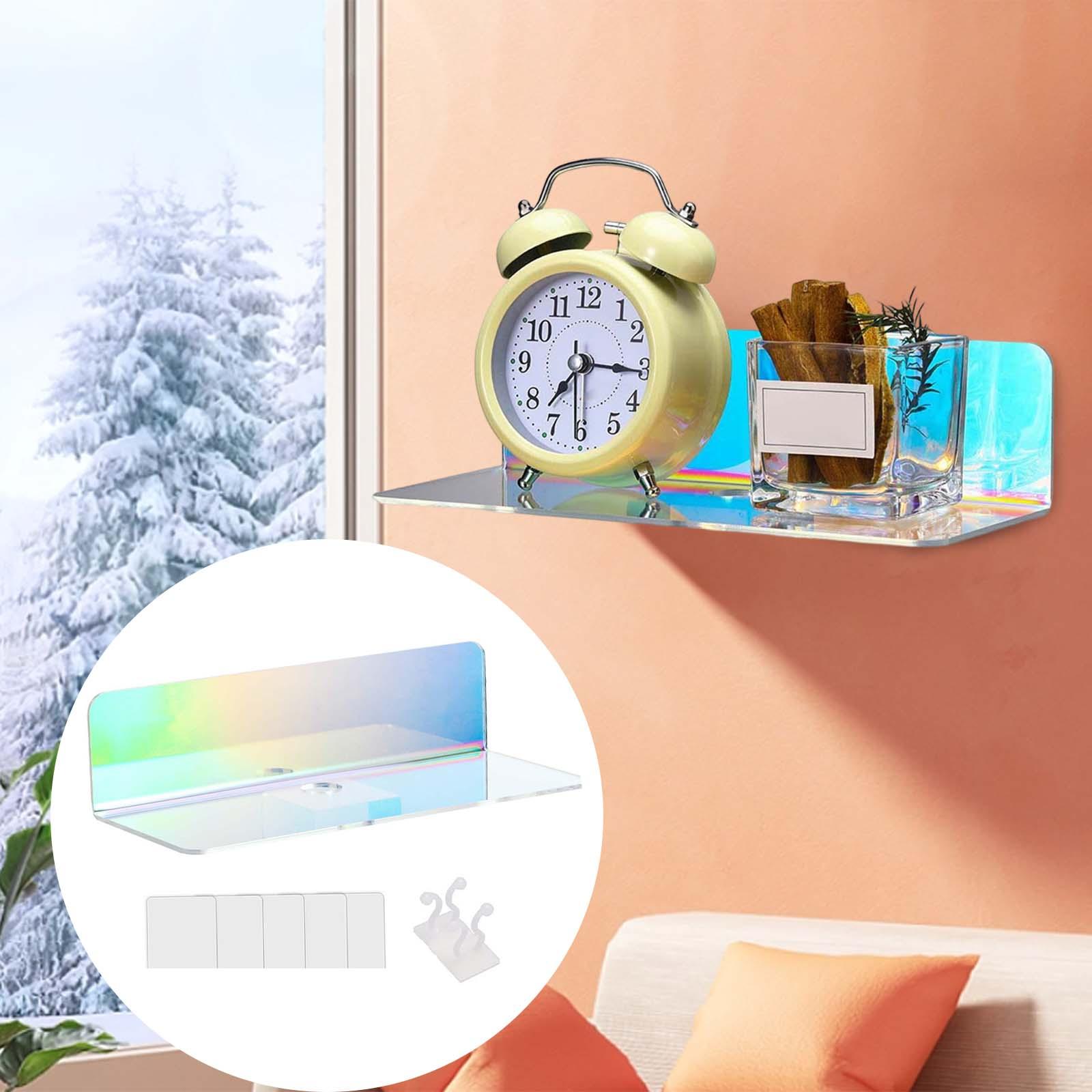 1Pcs Acrylic Clear Floating Shelf Storage Shelves Display Organizer Wall Mount