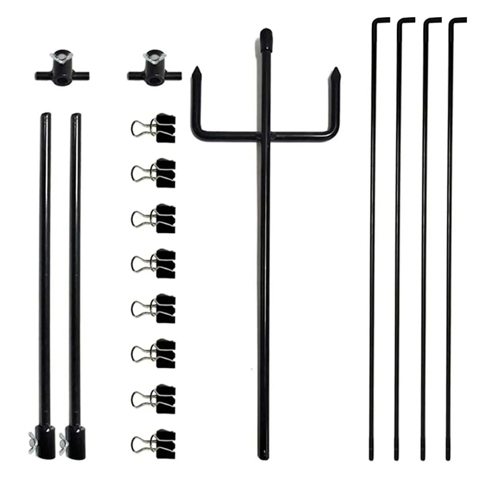 Target Stand Holder Garden Supportories Outdoors Activities Portable Steel T Shape Rack with 8 Clips Paper Target Stand Hunting