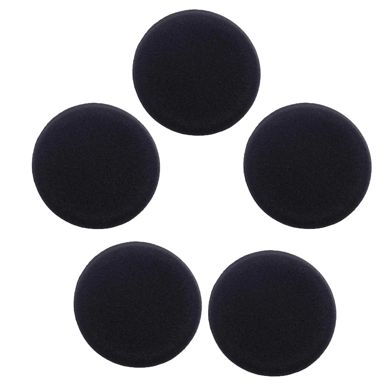 5Pcs Waxing Pads for Vehicle Buffing Sponge Pads Cleaning Tool Round Black