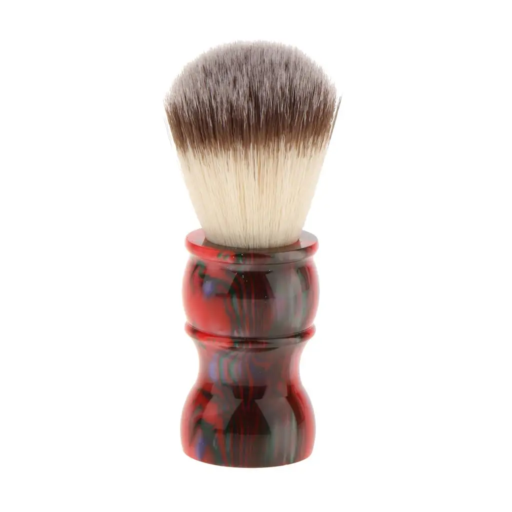 Men`s Extra Density Nylon Hair Shaving Brush Barber Tool Beard Cleaning Resin Handle 