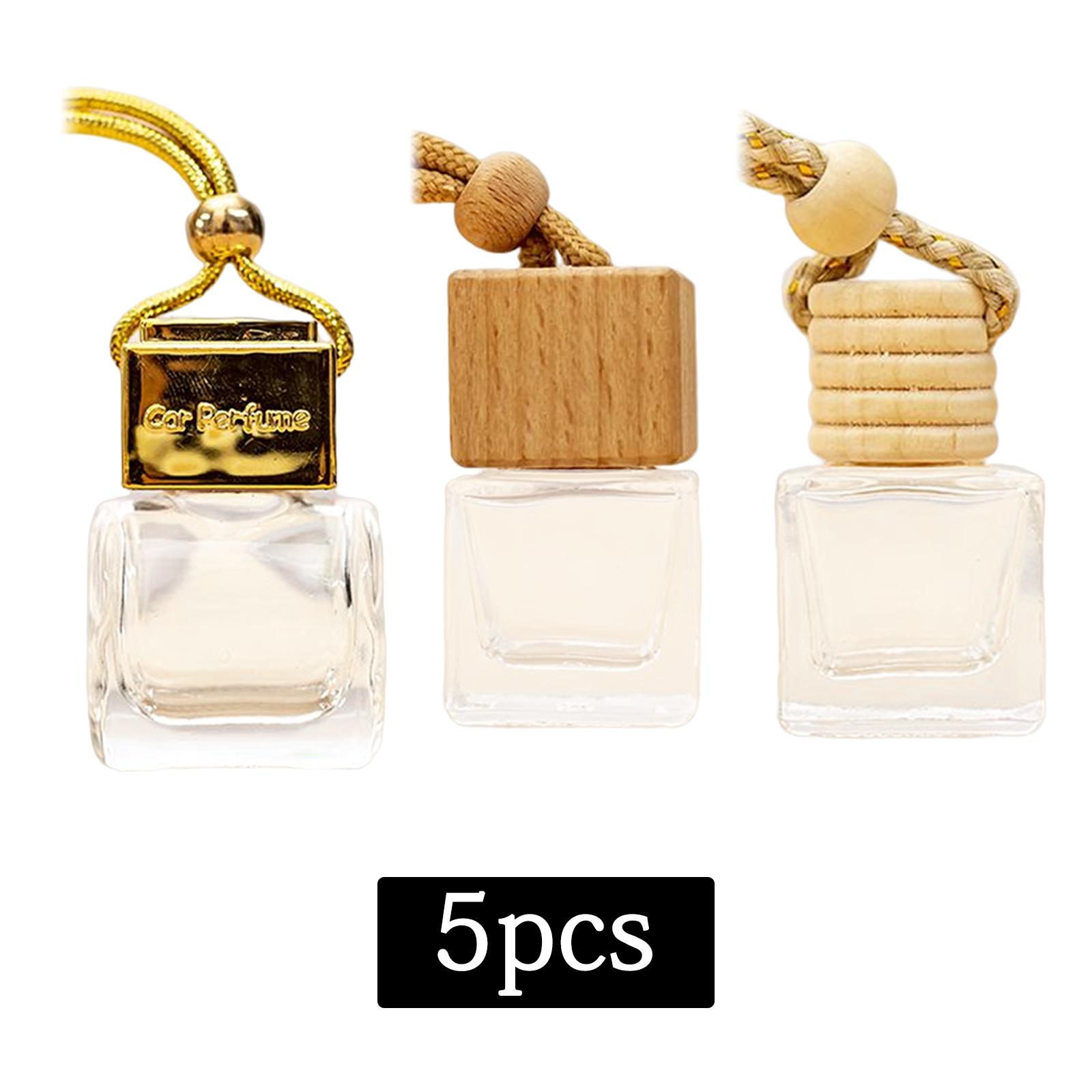 5 Pieces Empty Car Air Freshener Hanging Perfume Pendant Refillable Hanging Diffuser Bottle 8ml Fragrance Vials Auto Ornaments