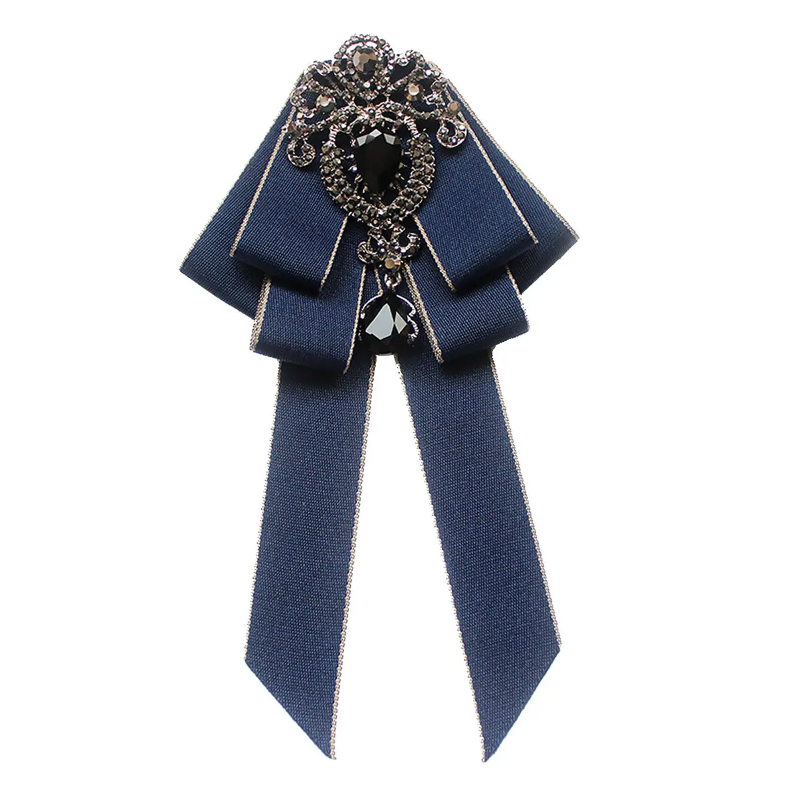 Women`s Bow Tie Adjustable Clothes Decoration Ribbon Brooch for Wedding Lady