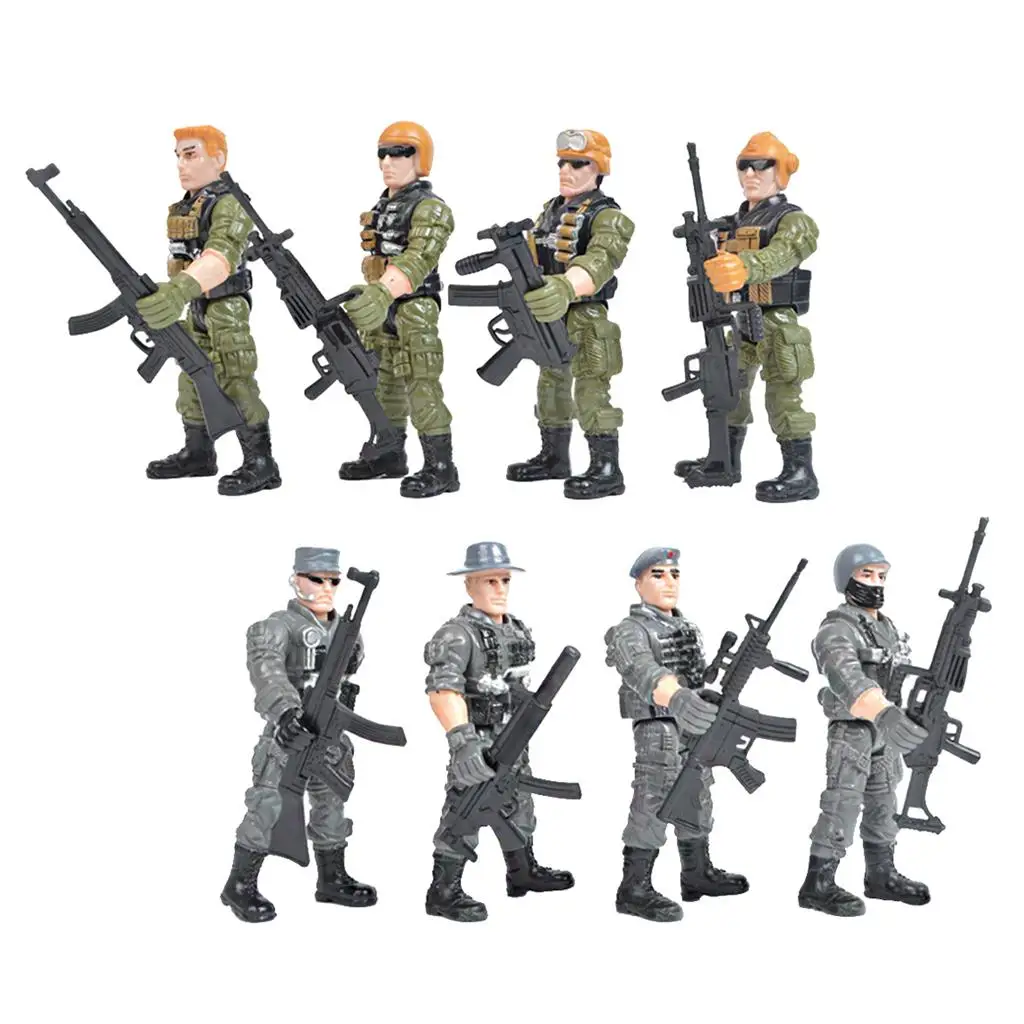 8pcs/set Flexible  Soldiers Model  Table Scene 