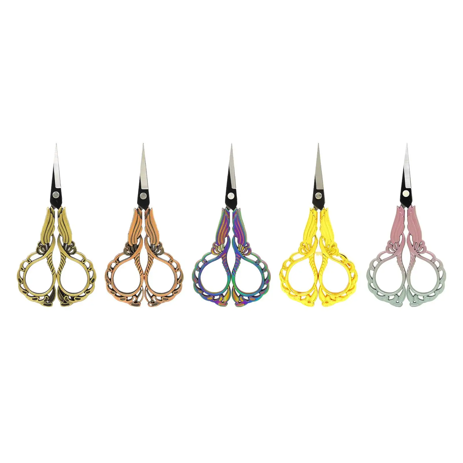 Embroidery Scissors Retro Style Cutting Tool Orchid Scissors for Cloth Cutting Household Artwork Sewing Accessories DIY Fabric