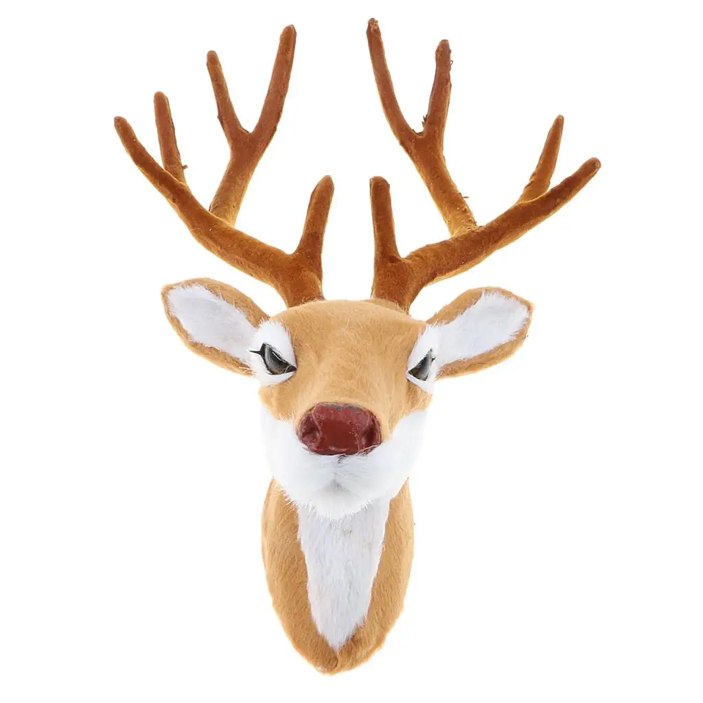  Stuffed Deer Head Model Toy,  Animal Wall Hanging Decor, Home Ornament Gift