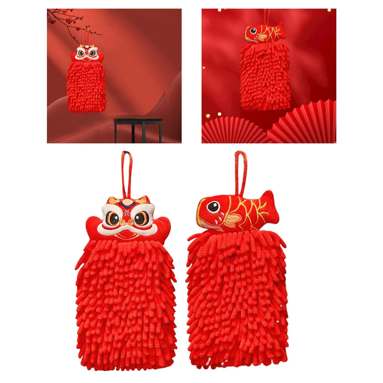 Cute Animal Hand Towels Fast Drying Dishcloth with Hanging Loop Resuable Towel Washcloths for Washroom Toilet Shower Bathroom