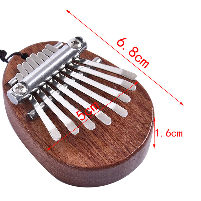 Kalimba 8 Tasti Per Bambini E Adulti - 2 Pezzi Con Cordino, Strumento Musicale Legno E Metallo - Foto 2