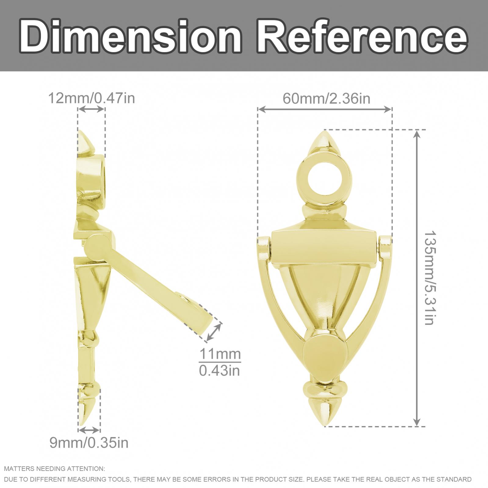 Description Picture 3 of item5 Inch Zinc Alloy Door Knocker for 1.38 to 1.97inch Thickness Wood Steel Doors with 180 Degree High Definition Door Viewer