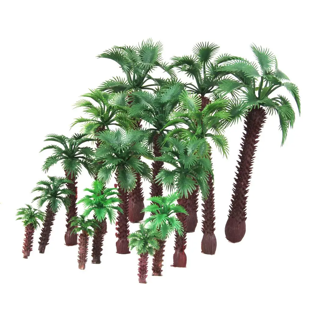 15Pcs Model Trees  Artificial Robellini Palm Trees HO OO  Layout