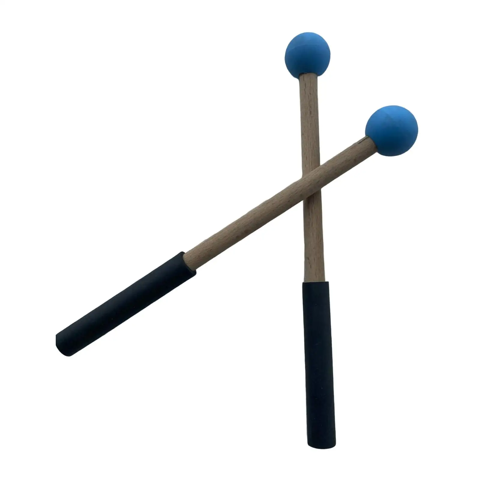 2 Pieces Wooden Silicone Drumsticks Hand Percussion Mallets for Xylophone