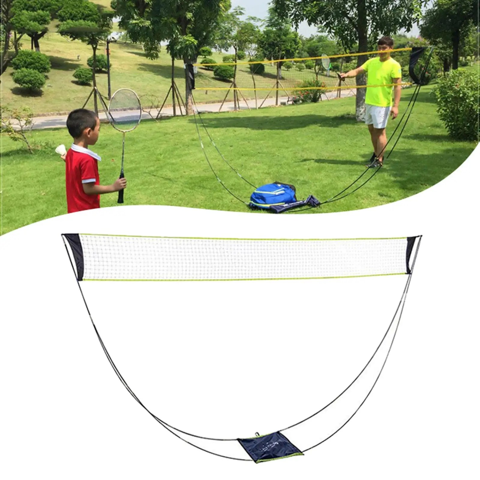 Foldable Portable Badminton Net with Carry Pouch for Tennis  Yard
